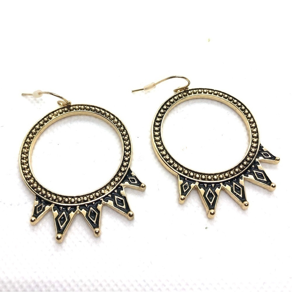 NWOT Jessica Simpson Gold Spike Hoop Earrings